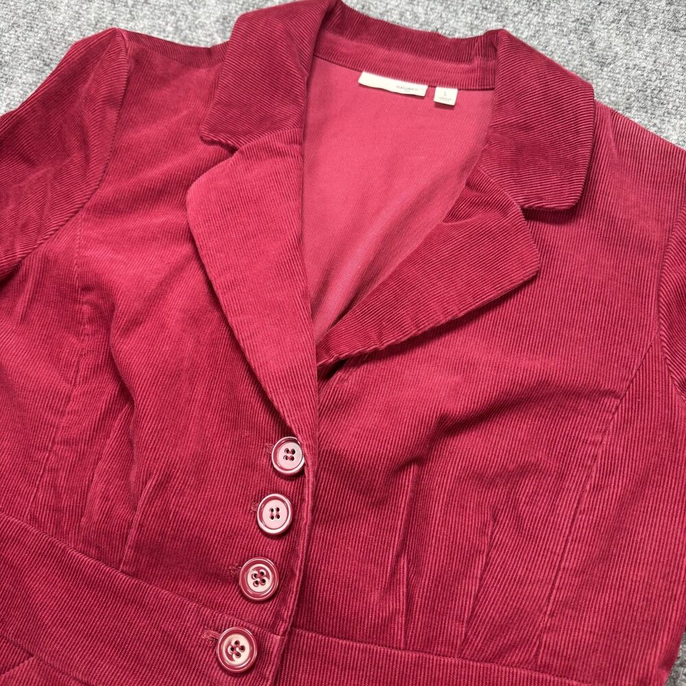 Halogen Women's Pink Corduroy Blazer Jacket Size L Cotton Stretch Career - Picture 5 of 12